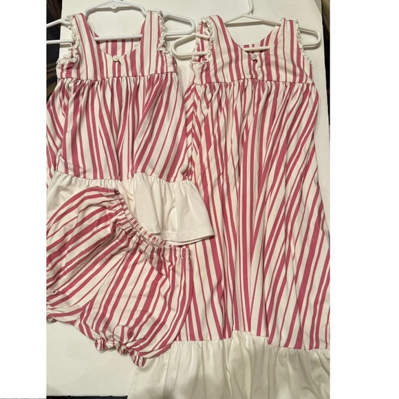 WILDLING 2T* -3T Girls Peppermint Striped Maxi Lounge Dress Red & White w Ruffle - Picture 1 of 16